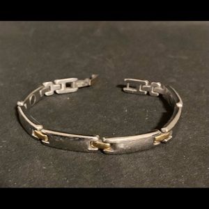Sabona Stainless Steel Magnetic Metal Silver/Gold Tone Bracelet